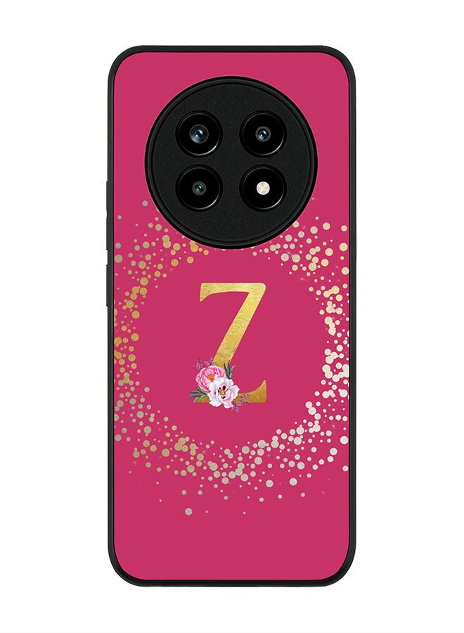 For Realme 13 Pro / 13 Pro+ Case,Slim fit Camera Protection, Shockproof Thin Phone cover  - Custom Monogram Floral - Z ( Deep Pink )